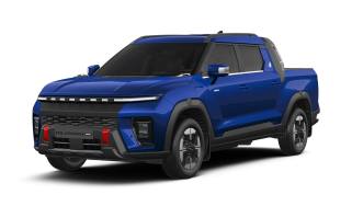 KGM Musso EV (blue) - front 3/4 static